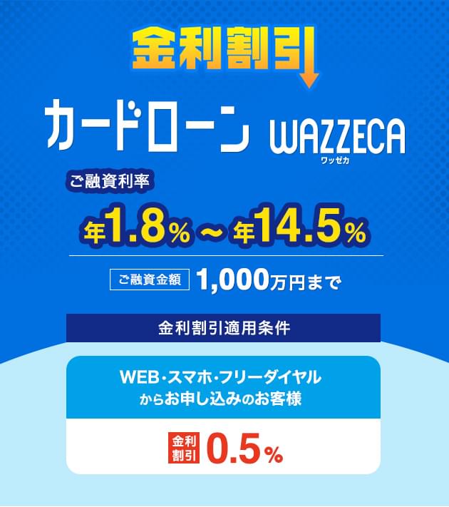wazzeca年1.8%~年14.5%